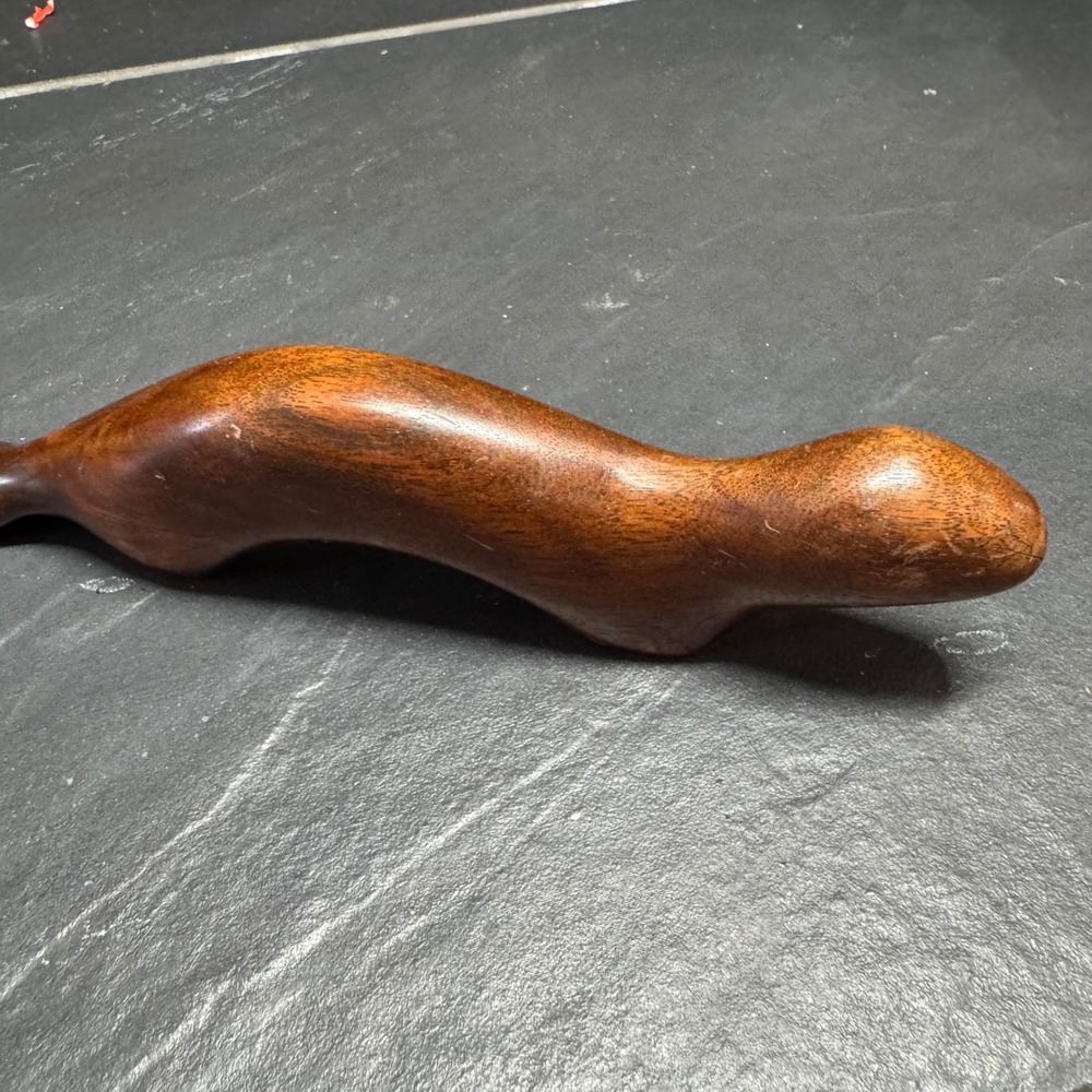 Hand Carved Artisan Olivewood Otter Letter Opener Ergonomic Otter Shape Hardwood - Picture 2 of 7
